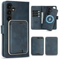 thumbnail image 1 of TECH CIRCLE 3-in-1 Phone Case for Galaxy S25 6.2" (2025), Magnetic Flip Wallet Case with Detachable Magnetic Back Cover and PU Leather Card Holder, Compatible with MagSafe Accessory, Blue, 1 of 7