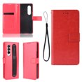 thumbnail image 1 of TECH CIRCLE 360 Full Protection Case For Samsung Galaxy Z Fold 4,Luxury PU Leather Card Wallet with Pen Holder Shockproof Folding Cover+ Hand Strap.For Samsung Galaxy Z Fold 4,Red, 1 of 7
