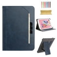 thumbnail image 1 of TECH CIRCLE for 7 Inch Tablet Android 11/12/13/14 Tablet Universal Case with Stand (Portrait/Landscape Viewing Angles)/Hand Strap/Front Pocket/Card Slots, PU Leather Folio Case with Lanyard, Darkblue, 1 of 6