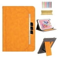 thumbnail image 1 of TECH CIRCLE for 7 Inch Tablet Android 11/12/13/14 Tablet Universal Case with Stand (Portrait/Landscape Viewing Angles)/Hand Strap/Front Pocket/Card Slots, PU Leather Folio Case with Lanyard, Yellow, 1 of 6