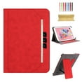 thumbnail image 1 of TECH CIRCLE for 7 Inch Tablet Android 11/12/13/14 Tablet Universal Case with Stand (Portrait/Landscape Viewing Angles)/Hand Strap/Front Pocket/Card Slots, PU Leather Folio Case with Lanyard, Red, 1 of 6