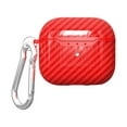 thumbnail image 1 of TECH CIRCLE for AirPods 4 Case, Carbon Fiber Style Full Drop Protection Cover with Carabiner Magnetic Lid Shockproof Protective Slim Anti-Scratch Hard Shell Compatible for AirPods 4th Ge 2024,Red, 1 of 8