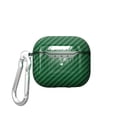 thumbnail image 1 of TECH CIRCLE for AirPods 4 Case, Carbon Fiber Style Full Drop Protection Cover with Carabiner Magnetic Lid Shockproof Protective Slim Anti-Scratch Hard Shell Compatible for AirPods 4th Ge 2024,Green, 1 of 8