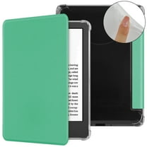 TECH CIRCLE for Amazon Kindle (11th Generation) Case 6" 2024/2022 Release, Clear Back Folio Case PU Leather Protective Cover, Slim Thin Lightweight Solid Flip Book Case with Auto Sleep Wake, Cyan