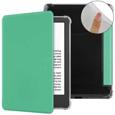 TECH CIRCLE for Amazon Kindle (11th Generation) Case 6" 2024/2022 Release, Clear Back Folio Case PU Leather Protective Cover, Slim Thin Lightweight Solid Flip Book Case with Auto Sleep Wake, Cyan