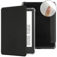 thumbnail image 1 of TECH CIRCLE for Amazon Kindle Paperwhite 7" Case 12th Generation 2024, Kindle Colorsoft Signature Edition Case 7" 2024, Clear Back Cover PU Leather Solid Thin Folio Case with Auto Sleep Wake, Black, 1 of 7