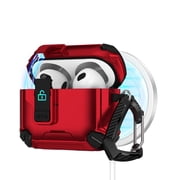 TECH CIRCLE for Apple AirPods 4 (4th Gen, 2024 Release) Magnetic Case with Keychain, Safety Lock Clip, Compatible with M