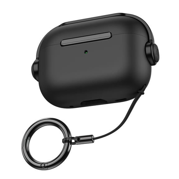 TECH CIRCLE for Apple AirPods Pro 3 (2025 Release) Case with Keychain, Phone Stand, Compatible with Wireless Charging, Protective Lightweight Shockproof Cute Headphone Design Cover, Black