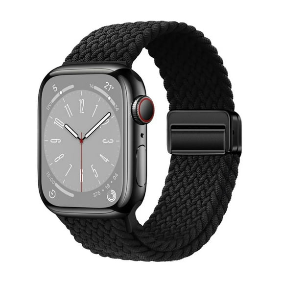 TECH CIRCLE for Apple Watch 38mm 40mm 41mm Adjustable Elastic Watch Band, Nylon Stretchy Solo Loop Bracelet Women Replacement for iWatch Bands Series SE/9/8/7/6/5/4/3/2/1,M Black