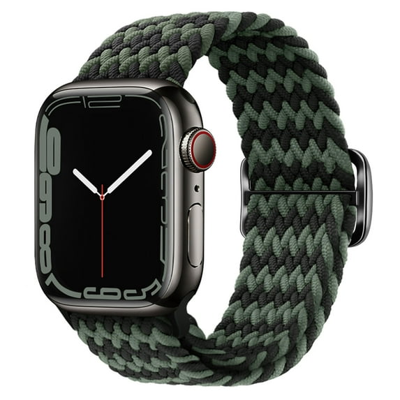 TECH CIRCLE for Apple Watch 42 44/45/49mm Adjustable Elastic Watch Band, Nylon Stretchy Solo Loop Bracelet Women Replacement for iWatch Bands Series 9 8 7 6 5 4 3 2 1 SE Ultra/Ultra 2,A Black