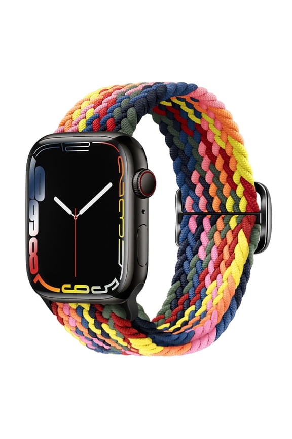 TECH CIRCLE for Apple Watch 42 44/45/49mm Adjustable Elastic Watch Band, Nylon Stretchy Solo Loop Bracelet Women Replacement for iWatch Bands Series 9 8 7 6 5 4 3 2 1 SE Ultra/Ultra 2,AE Colorful