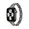 thumbnail image 1 of TECH CIRCLE For Apple Watch Band 38mm 40mm 41mm Series 9 8 7 6 5 4 3 2 1 SE for women, Bling Replacement Bracelet iWatch Band, Sparkle Diamond Rhinestone Stainless Steel Metal Wristband,Black, 1 of 6