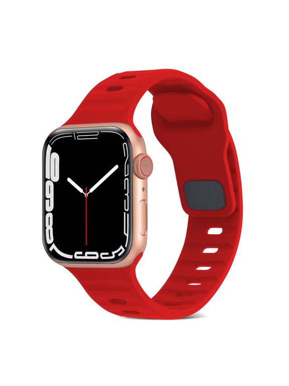 TECH CIRCLE for Apple Watch Band 38mm 40mm 41mm for Women Men, iWatch Sport Silicone Band Soft Adjustable Apple Watch Band Replacement for Apple Watch Series 9 8 7 6 5 4 3 2 1 SE,Red