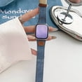 thumbnail image 1 of TECH CIRCLE for Apple Watch Band Denim Strap 38mm 40mm 41mm, Classic Canvas Fabric pu Leather iWatch Wristbands Fashion Men Women Strap for Apple Watch Series 9/SE/8/7/6/5/4/3/2/1,Blue, 1 of 5