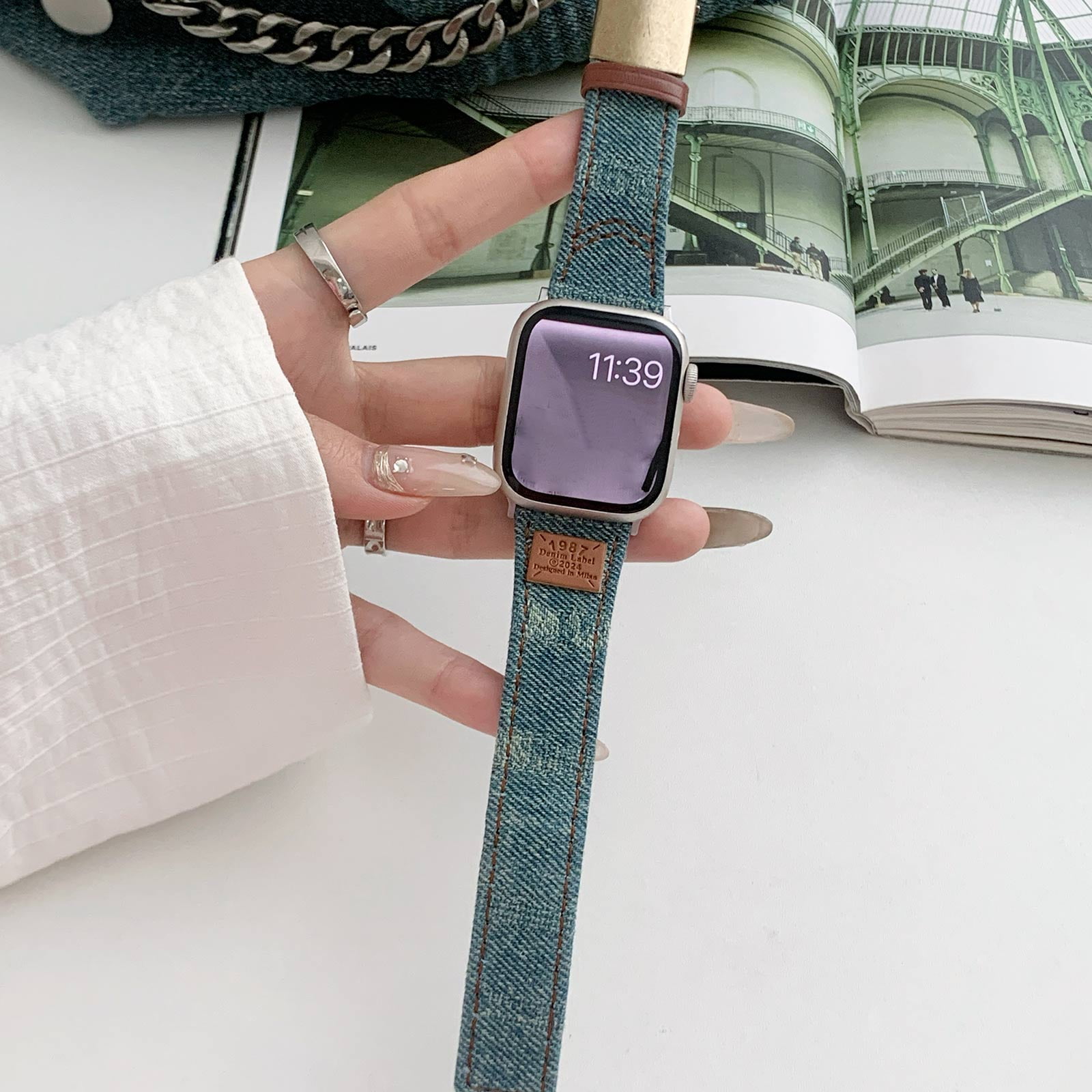 TECH CIRCLE for Apple Watch Band Denim Strap 42/44/45/49mm