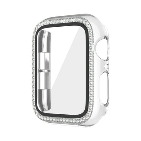 TECH CIRCLE for Apple Watch Case 40mm with Built-in Screen Protector,Bling Frame Protective Case Women Girls Dressy Diamonds Crystal Bumper for Apple Watch iWatch Series 4 5 6 SE,Clear