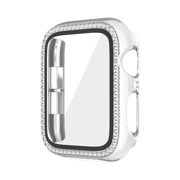 TECH CIRCLE for Apple Watch Case 45mm with Built-in Screen Protector,Bling Frame Protective Case Women Girls Dressy Diamonds Crystal Bumper for Apple Watch iWatch Series 7 8 9,Clear
