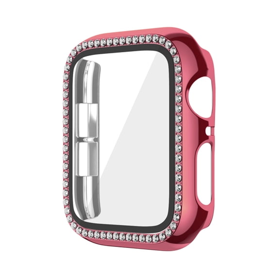 TECH CIRCLE for Apple Watch Case 45mm with Built-in Screen Protector,Bling Frame Protective Case Women Girls Dressy Diamonds Crystal Bumper for Apple Watch iWatch Series 7 8 9,Rosegold