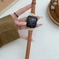 thumbnail image 1 of TECH CIRCLE for Apple Watch PU Leather Band 42mm 44mm 45mm 49mm, Dressy Chic iWatch Strap for iWatch Series 9 8 7 6 5 4 3 2 1 SE Ultra 2 1 for Women,Brown, 1 of 5