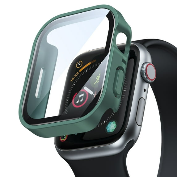 TECH CIRCLE for Apple Watch Series 9/8/7 45mm Case with Tempered Glass Screen Protector,Slim Guard Bumper Full Coverage Hard PC Protective Cover HD Ultra-Thin Cover for iWatch 45mm,Green