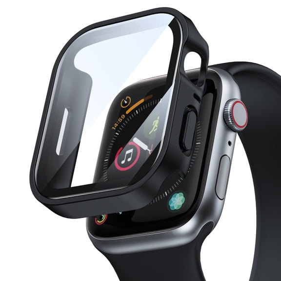 TECH CIRCLE for Apple Watch Ultra 2 / Ultra 49mm Case with Tempered Glass Screen Protector,Slim Guard Bumper Full Coverage Hard PC Protective Cover HD Ultra-Thin Cover for iWatch 49mm,Black