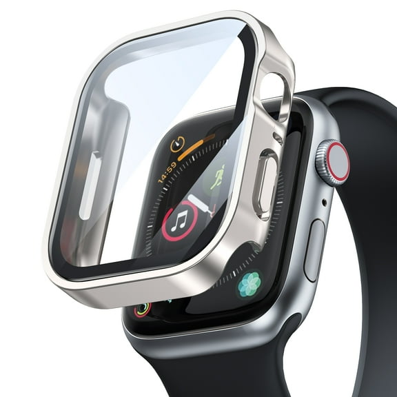 TECH CIRCLE for Apple Watch Ultra 2 / Ultra 49mm Case with Tempered Glass Screen Protector,Slim Guard Bumper Full Coverage Hard PC Protective Cover HD Ultra-Thin Cover for iWatch 49mm,Starlight