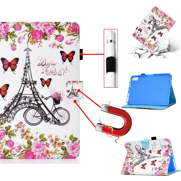 TECH CIRCLE for Apple iPad 10th Generation Case 10.9 Inch 2022, Colorful Painting Multi-Angle Viewing Folio Wallet Smart Cover with Auto Wake/Sleep for iPad 10th Gen 10.9" Case, Flower Tower