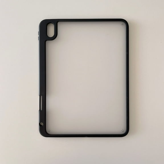 TECH CIRCLE for Apple iPad Pro 13-inch (M4) Clear Case 2024 Release, Slim Fit Thin Lightweight Transparent Back Cover Case with Pencil Holder & Soft Screen Protector, Support Pencil Charging, Black