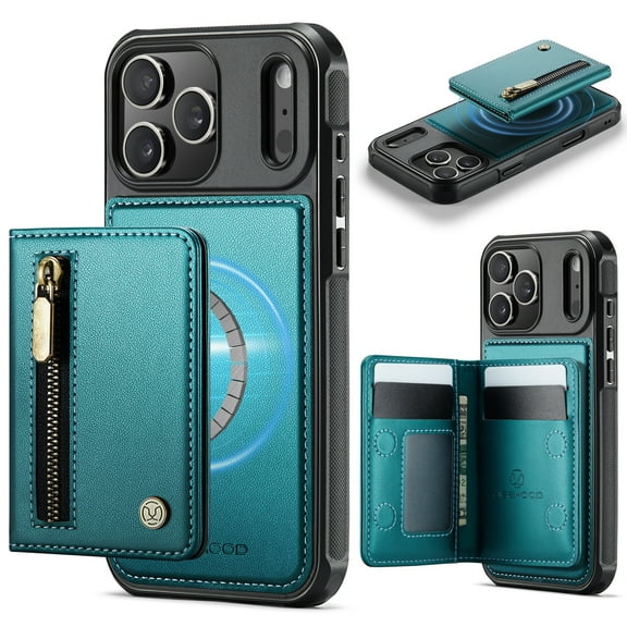 TECH CIRCLE For Apple iPhone 11 PU Leather Protective Case with Card Pocket, Magnetic Detachable Walle Back Covert, Cash Slot, Anti-Scratch, Shock-Absorbent, Qi Wireless Compatible,Blue