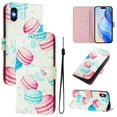 thumbnail image 1 of TECH CIRCLE for Apple iPhone 12 Mini Case 5.4-Inch (2020 Release), Cute Cartoon Flip Wallet Phone Case with Lanyard, Built-in Card Slots & Stand Function, Portable Lightweight Slim Folio Cover, Donuts, 1 of 3