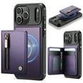 thumbnail image 1 of TECH CIRCLE For Apple iPhone 13 Pro Max PU Leather Protective Case with Card Pocket, Magnetic Detachable Walle Back Covert, Cash Slot, Anti-Scratch, Shock-Absorbent, Qi Wireless Compatible,Purple, 1 of 12