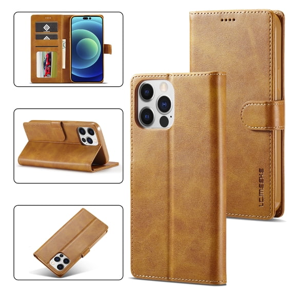 TECH CIRCLE for Apple iPhone 14 Pro Case, Luxury PU Leather Wallet Protective Stand Phone Case with Card Slots Pocket Cover Case for Apple iPhone 14 Pro 6.1 inch 2022,Yellow