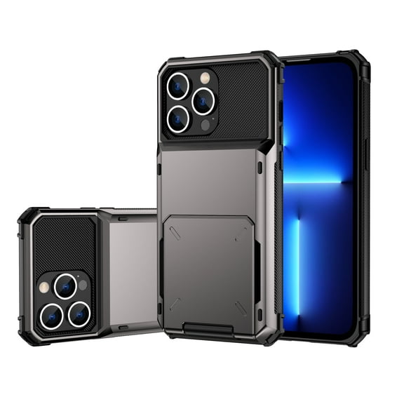 TECH CIRCLE for Apple iPhone 14 Pro Max Case with Card Holder Heavy Duty Protective Dual Layer Shockproof Hidden Card Slot Slim Wallet Women Men Case for iPhone 14 Pro Max 6.7 inch, Gray