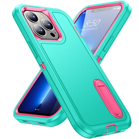 TECH CIRCLE for Apple iPhone 16 Pro Max Case, Anti-Drop Hybrid Heavy Duty Protective Phone Cover Shockproof Rugged Military Bumper Tough Kickstand Cover for Apple iPhone 16 Pro Max 6.9" 2024,Mint+Rose