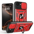 thumbnail image 1 of TECH CIRCLE for Apple iPhone 17 Armor PC+TPU Case, Military Grade Heavy Duty Rugged Shockproof with Slide Camera Lens Cover & 360° Rotatable Magnetic Ring Kickstand Girls Women,Red, 1 of 9