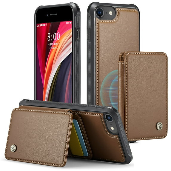 TECH CIRCLE for Apple iPhone 8/7 Plus Case 5.5", PU Leather Back Cover Case with A Removable Magnetic Wallet with Stand Function, RFID Blocking Credit Card Slots, Lightweight Phone Basic Case, Brown