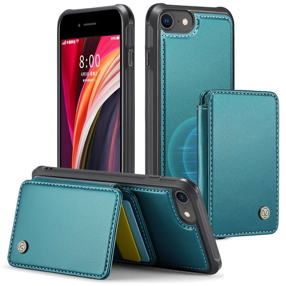 TECH CIRCLE for Apple iPhone 8/7 Plus Case 5.5", PU Leather Back Cover Case with A Removable Magnetic Wallet with Stand Function, RFID Blocking Credit Card Slots, Lightweight Phone Basic Case, Green