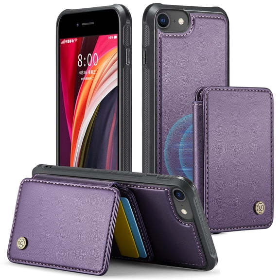 TECH CIRCLE for Apple iPhone 8/7 Plus Case 5.5", PU Leather Back Cover Case with A Removable Magnetic Wallet with Stand Function, RFID Blocking Credit Card Slots, Lightweight Phone Basic Case, Purple