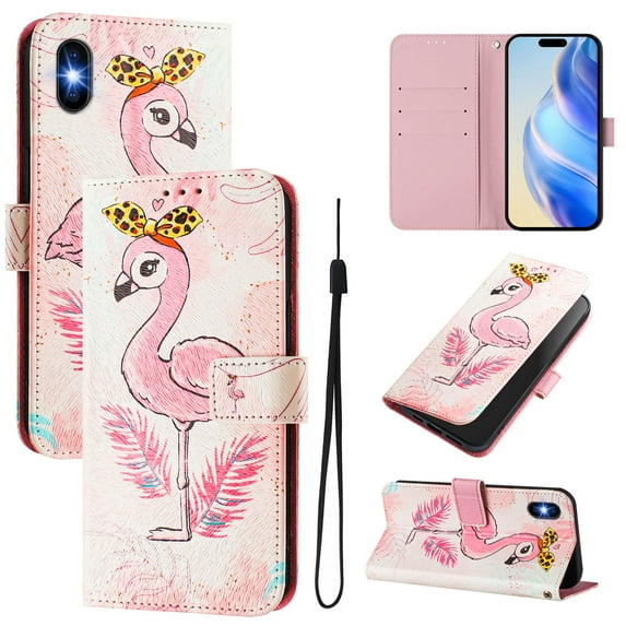 TECH CIRCLE for Apple iPhone XR Case 6.1-Inch (2018 Release), Cute Cartoon Flip Wallet Phone Case with Lanyard, Built-in Card Slots & Stand Function, Portable Lightweight Slim Folio Cover, Bird