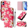 thumbnail image 1 of TECH CIRCLE for Apple iPhone XS/X Case 5.8-Inch (2018 Release), Cute Cartoon Flip Wallet Phone Case with Lanyard, Built-in Card Slots & Stand Function, Portable Lightweight Slim Folio Cover, Red Daisy, 1 of 3