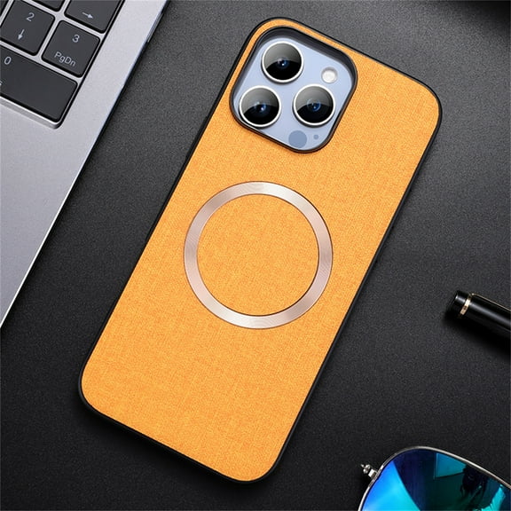 TECH CIRCLE Back Cover Case, for iPhone 16 Pro Case 6.3-Inch 2024, Fabric Shell Silicone Protective Phone Case, Compatible with MagSafe / Magnetic Accessories, Slim Thin Lightweight Cover, Orange