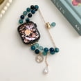 thumbnail image 1 of TECH CIRCLE Beaded Band for Apple Watch 38mm 40mm 41mm, Fashion Bling Handmade Agate Pearl Bracelet Strap Women Wristband Replacement for iWatch Series 9 8 7 6 SE 5 4 3 2 1,Blue, 1 of 6