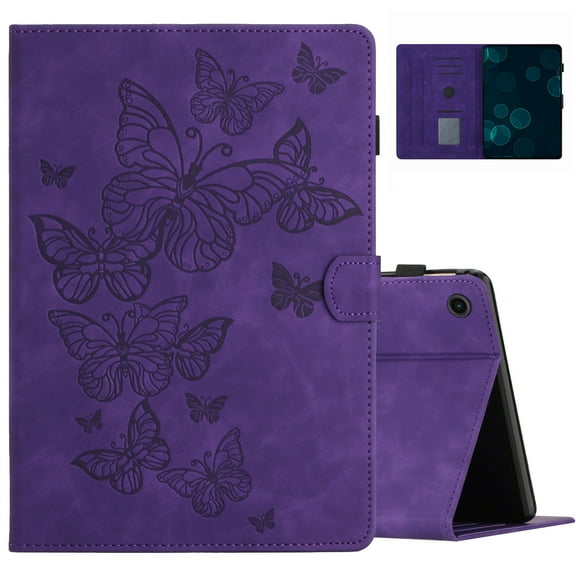 TECH CIRCLE Butterfly Case for Galaxy Tab A9 Plus 2023 - Protective Folio Case with [Auto Sleep Wake & Adjustable Viewing Stand Angle] Lightweight Cute Cover for Galaxy Tab A9+ 11" SM-X210, Purple