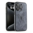 thumbnail image 1 of TECH CIRCLE Cartoon Case for iPhone 14 Pro Max (6.7") 2022 Phone - Embossed Butterfly Cute Case Scratch Resistant Faux Leather Soft Silicone Premium Protective Cover with Camera Lens Protecor, Gray, 1 of 7
