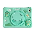 thumbnail image 1 of TECH CIRCLE Cartoon Tablet Case for 10.2" iPad 9th/8th/7th Generation (2021/2020/2019), Cute Kids Case, Built-in Rotating Kickstand & Handle, with Shoulder Strap, Shockproof Case, Green Dinosaur, 1 of 7