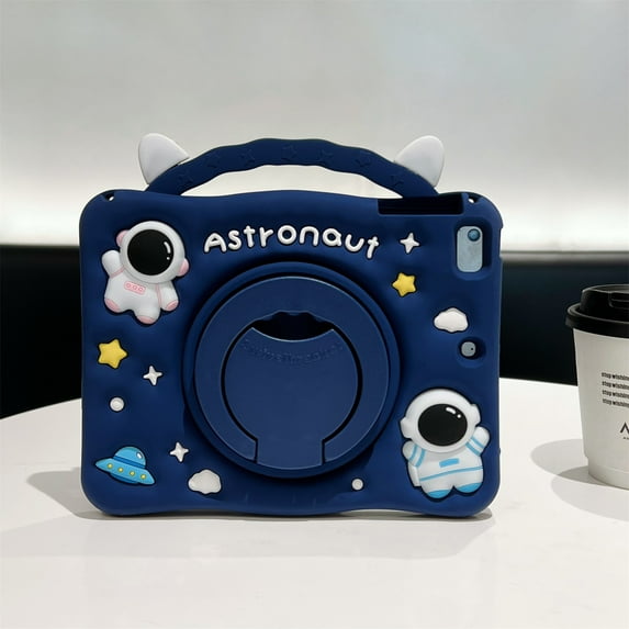TECH CIRCLE Cartoon Tablet Case for Apple iPad Mini 3/2/1 (7.9 Inch), Cute Case for Kids/Girls/Boys, Built-in Rotating Kickstand & Handle, with Shoulder Strap, Shockproof Portable Case, Astronaut