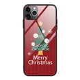 thumbnail image 1 of TECH CIRCLE Case for 2021 Apple iPhone 13 Mini (5.4 Inch) - Cute Christmas Design Case [Tempered Glass Back] Protective Hard Rugged Cover for Girls Women - Christmas Tree Red, 1 of 1