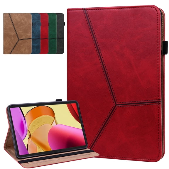 TECH CIRCLE Case for 2023 Fire Max 11 Tablet 11" (13th Generation), PU Leather Protective Case with [Adjustable Viewing Stand Angles /Card Holder] Lightweight Classic Simple Folio Case (Red)