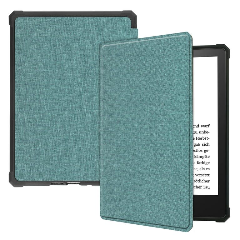 TECH CIRCLE Case for (6.8 Display)  Kindle Paperwhite (11th  Generation) 2021 Release, Stylish Fabric Cover Folio Protective Silicone  Slim Thin Lightweight Case Shockproof E-reader Case (Green) 