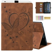 TECH CIRCLE Case for All-New Amazon Fire HD 10 Tablet 13th Generation 2023 10.1",HD 10 & 10 Plus Tablet 11th Generation 2021 Cover,Multi-Angle Stand Slim Folio Shockproof Protective Wallet Case,Brown